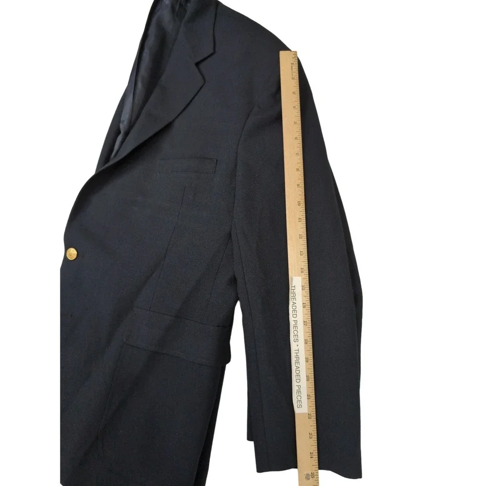 Edwards Blazer Mens 44R‎ Navy Blue 2 Button Single Vent Business Professional